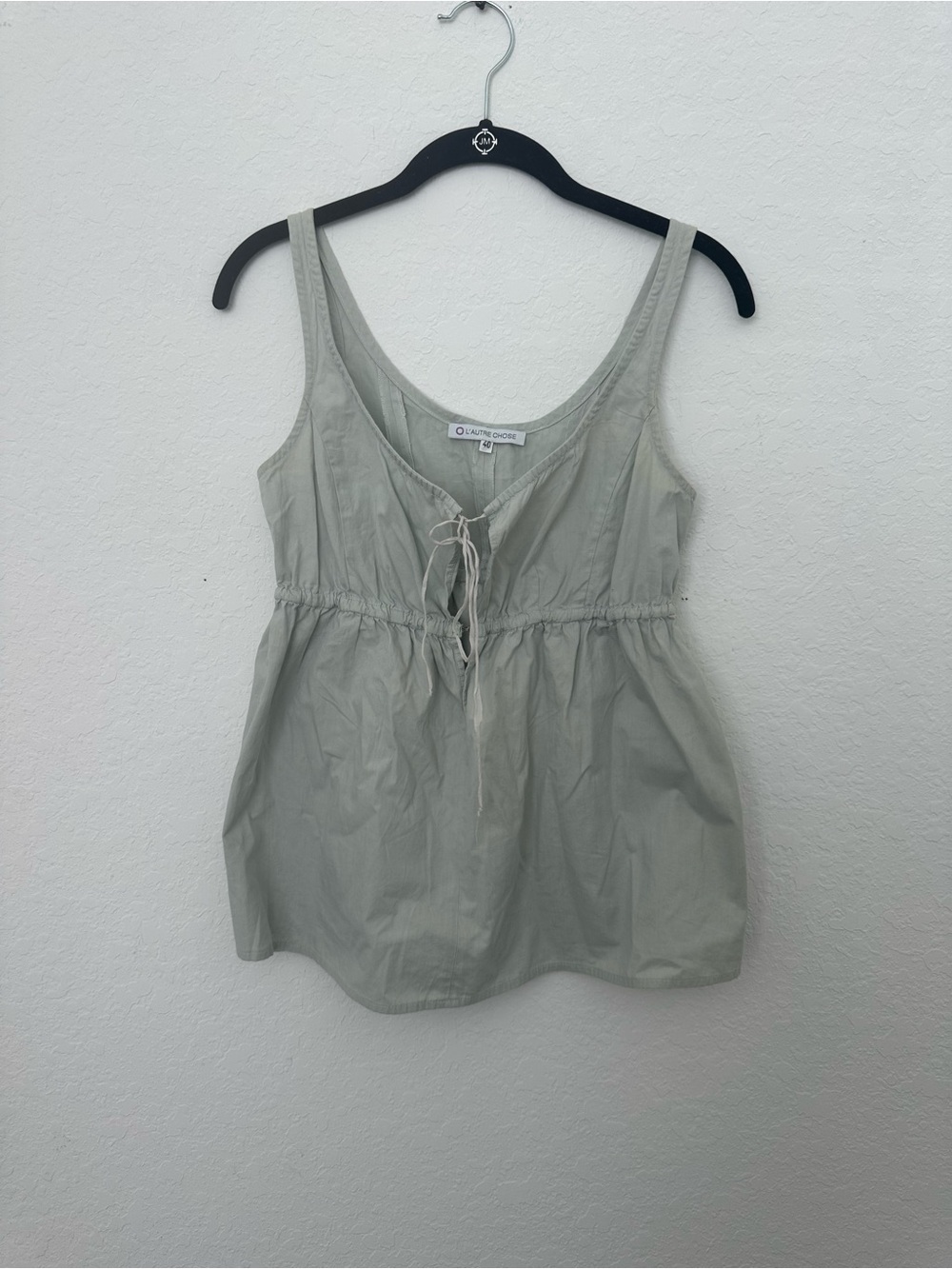 L’Autre Chose Sage Tie-Front Sleeveless Camisole
